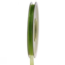 Produkt Wstążka z organzy zielona wstążka prezentowa pleciona oliwkowa 6mm 50m