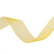 Produkt Wstążka z organzy wstążka prezentowa żółta krajka 15mm 50m
