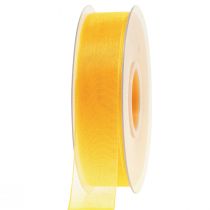 Produkt Wstążka z organzy wstążka prezentowa żółta wstążka krajka 25mm 50m