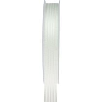Produkt Wstążka z organzy w paski Wstążka prezentowa biała 15mm 20m