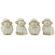 Produkt Dekoracja wielkanocna owca dekoracja ceramiczna Krem wielkanocny 9,5×6×9cm 4szt