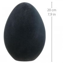 Jajko wielkanocne jajko plastikowe flokowane czarne 20cm