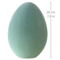 Jajko wielkanocne jajko ozdobne szaro-zielone plastikowe flokowane 20cm