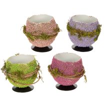 Produkt Miseczka dekoracyjna w kształcie pisanki na wiosenną lub wielkanocną dekorację stołu, 9 cm, 4 sztuki