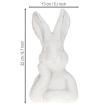 Produkt Figurka Króliczka Wielkanocnego Shabby Chic Królik Myślący Biały 11×9×20,5 cm