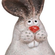 Produkt Zajączek Wielkanocny Ceramiczny Królik Siedzący Brązowo-Biały 13x12x18cm