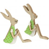 Produkt Zajączek wielkanocny wykonany z drewna siedzącego 11cm 8 szt