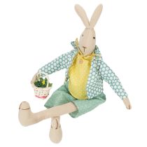 Produkt Zajączek wielkanocny z materiału, zajączek w ubrankach, dekoracja wielkanocna, młody zajączek wys. 46cm