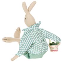 Produkt Zajączek wielkanocny z materiału, zajączek w ubrankach, dekoracja wielkanocna, młody zajączek wys. 46cm