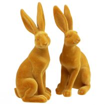 Produkt Zając Wielkanocny Dekoracyjna Figurka Królika Wielkanocne Żółte Curry W12,5cm 2szt