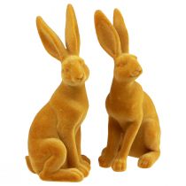 Produkt Zając Wielkanocny Dekoracyjna Figurka Królika Wielkanocne Żółte Curry W12,5cm 2 szt