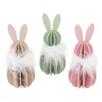 Produkt Zając wielkanocny dekoracja stołu zając drewniany kolorowy 5,5×15cm 3 szt