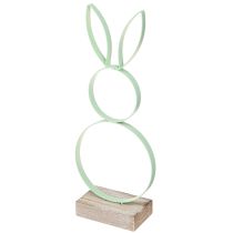 Produkt Dekoracja Zając Wielkanocny Metal Drewno Żółty Mięta Różowy H21cm 3 szt