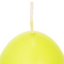 Produkt Świece wielkanocne w kształcie jajka, świece wielkanocne w kształcie jajka, limonkowo-zielone, 9cm, 20h, 6 szt.