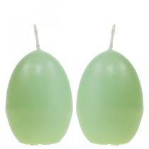 Świece wielkanocne jajko, świece jajko Wielkanoc zielone Ø4,5cm W6cm 6szt