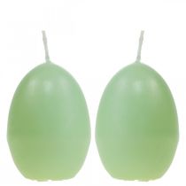 Świece wielkanocne jajko, świece jajko Wielkanoc zielone Ø4,5cm W6cm 6szt