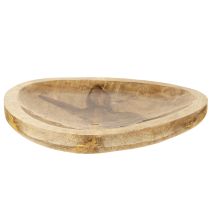 Produkt Talerz Wielkanocny Drewniany Talerz Dekoracyjny Królik w Jajku Naturalny 25x26cm