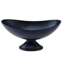 Produkt Owalna miska z czarnego, metalowego odlewu o wymiarach 30x16x14,5 cm