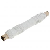 Drut ze sznurka papierowego owinięty Ø0,8mm 22m biały