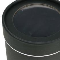 Produkt Pudełko na kwiaty okrągłe kartonowe czarne, srebrne Ø10/12cm, zestaw 2 szt