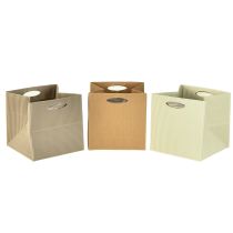 Produkt Torebka papierowa 12cm brązowo-kremowo-beżowa, 6 sztuk