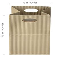 Produkt Torebka papierowa 12cm brązowo-kremowo-beżowa, 6 sztuk