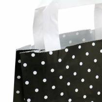 Torba papierowa czarna w kropki 18cm x 8cm x 22cm 25szt