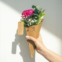 Produkt Torba papierowa na kwiaty Torba kwiatowa o wyglądzie skóry 10x20cm