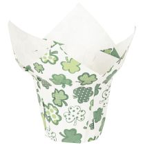 Produkt Doniczka papierowa z motywem koniczyny, dekoracja noworoczna, 12 cm, 12 sztuk
