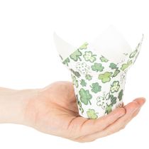 Produkt Doniczka papierowa z motywem koniczyny, dekoracja noworoczna, 12 cm, 12 sztuk
