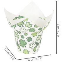 Produkt Doniczka papierowa z motywem koniczyny, dekoracja noworoczna, 12 cm, 12 sztuk