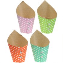 Doniczka papierowa kolorowa w kropki Ø12cm 8szt.
