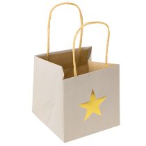 Produkt Torby papierowe z gwiazdką i uchwytem szare różne 10,5×10,5cm 9szt