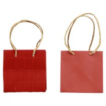 Torby papierowe czerwone z uchwytem torby upominkowe 10,5×10,5cm 8szt