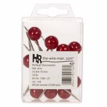 Produkt Szpilki z łbem perłowym Czerwone Ø15mm 75mm