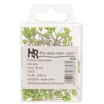 Produkt Zielone szpilki florystyczne z perłową główką, uniwersalne zastosowanie, Ø4mm, 40mm, 150 sztuk