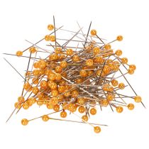 Produkt Pomarańczowe szpilki z perłową główką do artykułów florystycznych, Ø4mm, 40mm, 150 sztuk