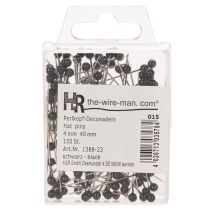 Produkt Czarne szpilki florystyczne z główką perłową, Ø4mm, 40mm, 150 sztuk
