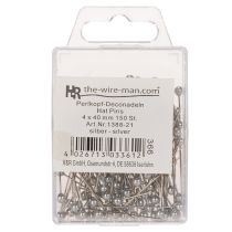 Produkt Szpilki florystyczne i dekoracyjne z perłową główką, srebrne, Ø4mm, 40mm, 150 sztuk