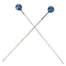 Produkt Igły z główką perłową Ø6mm 65mm niebieskie