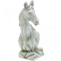 Popiersie głowy konia Figura dekoracyjna koń ceramiczny biały, szary H31cm