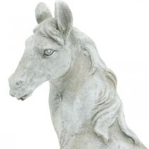 Popiersie głowy konia Figura dekoracyjna koń ceramiczny biały, szary H31cm