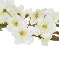 Produkt Sztuczna gałązka kwiatu brzoskwini w kolorze kremowym 69 cm