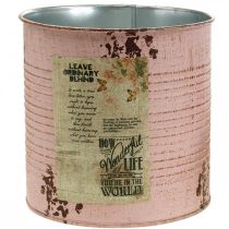 Produkt Doniczka stare różowe pudełko ozdobne metalowe vintage Ø15,5cm W15cm