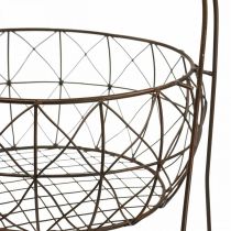 Metalowy stojak na kosze roślinne etagere, 2-poziomowy, 62 cm