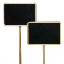 Wtyki roślinne drewniane szyldy wtykowe mini tablica kredowa 8,5×6cm 6szt