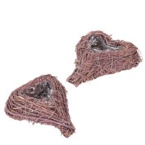 Produkt Misa w kształcie serca z gałązkami i wkładem foliowym do kompozycji kwiatowych, 14 cm, 2 sztuki