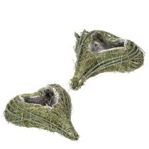 Produkt Roślinne serce z materiału naturalnego z wkładem foliowym, 22 cm, 2 sztuki