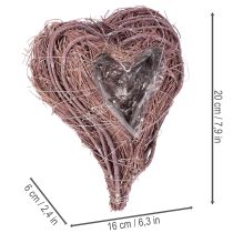 Produkt Dekoracyjne serce z gałązek z folią do sadzenia, 20cm, 2 sztuki