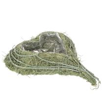 Produkt Miska w kształcie serca z naturalnej trawy z folią do sadzenia, 38 cm